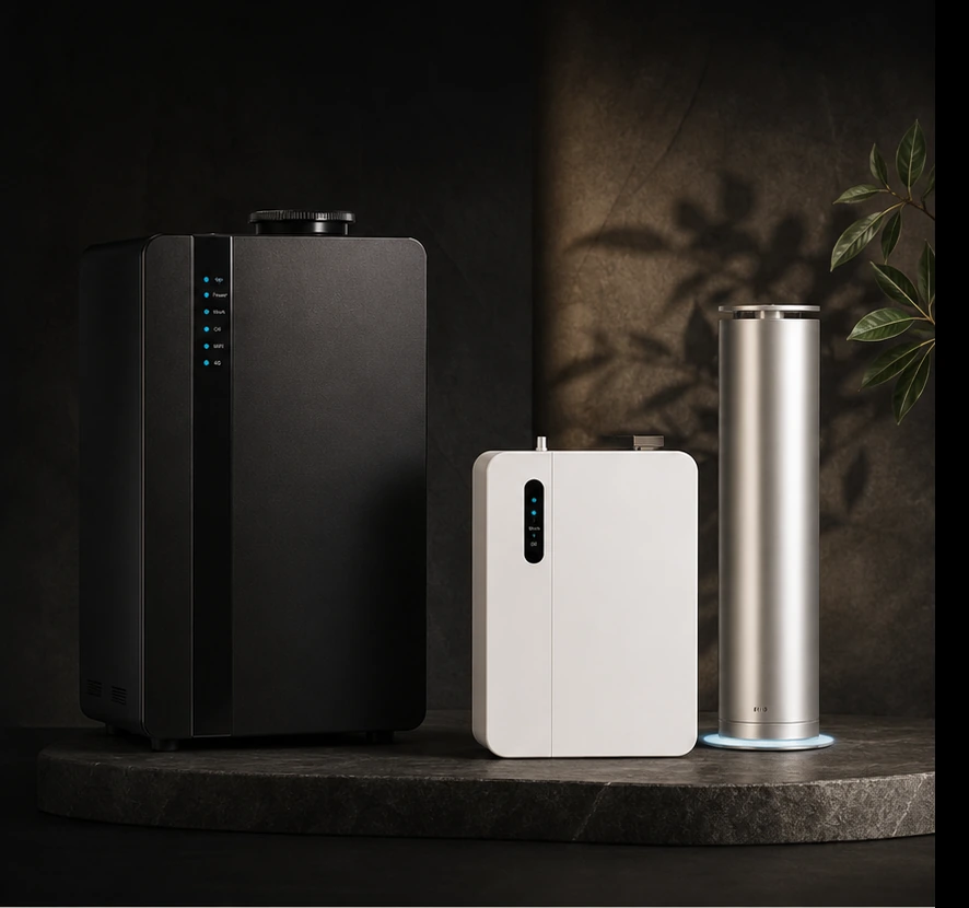 Three LUMEN NARRATE waterless scent machines